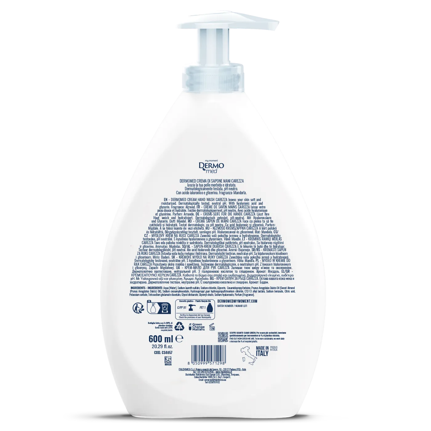 Dermomed Carezza savon mains liquide amande douce