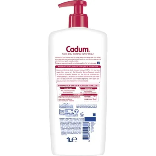 Bébé Cadum Dermo-Respect gel douche 1 L peaux sensibles