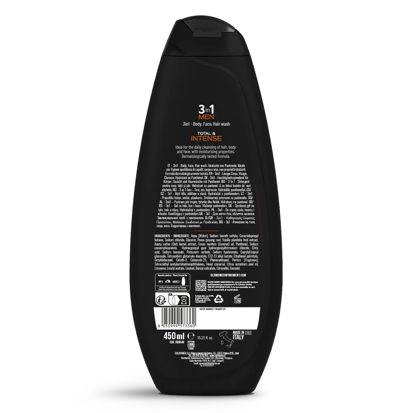 Dermomed Men Total Intense gel douche 3en1 homme
