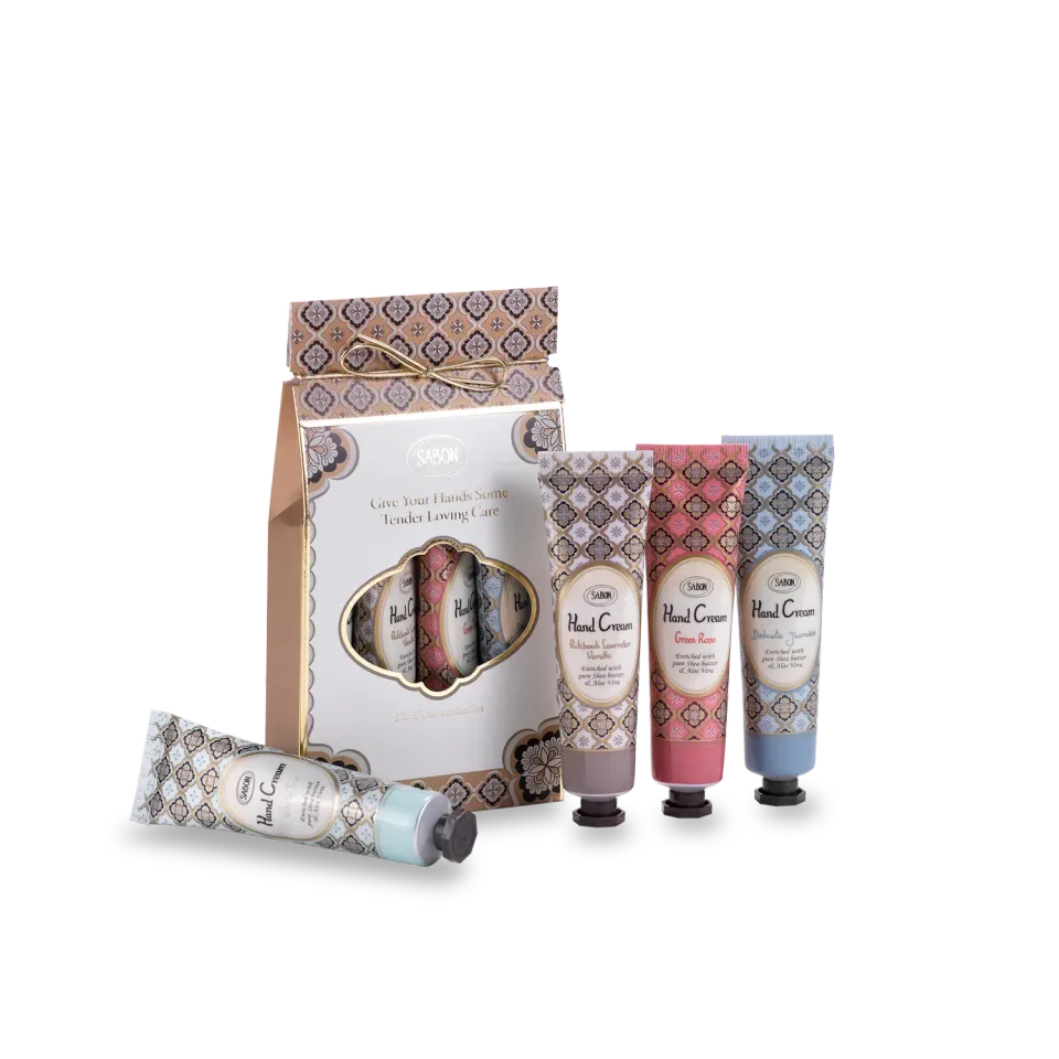 Sabon coffret 4 crèmes mains senteurs assorties voyage