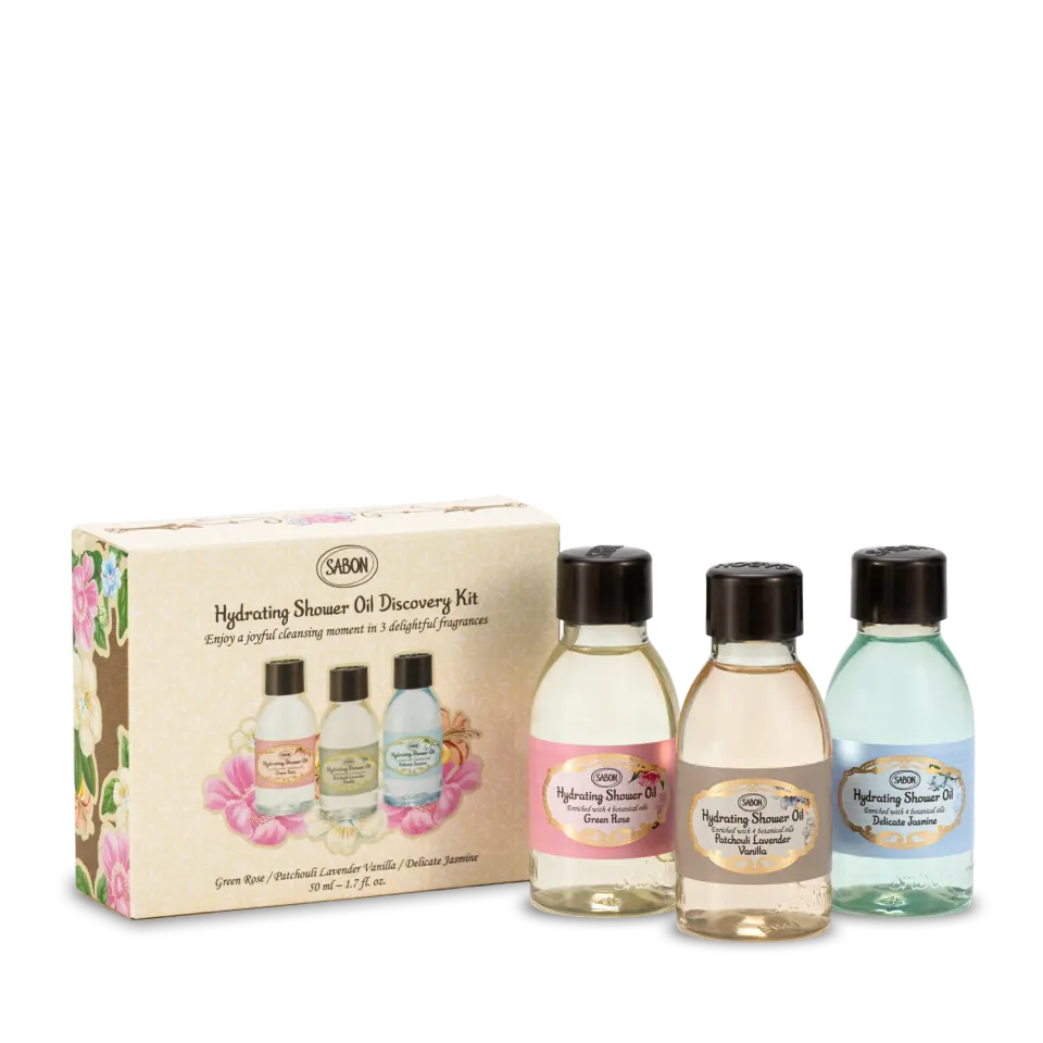 Sabon Kit 3 huiles de douche hydratantes voyage parfumées