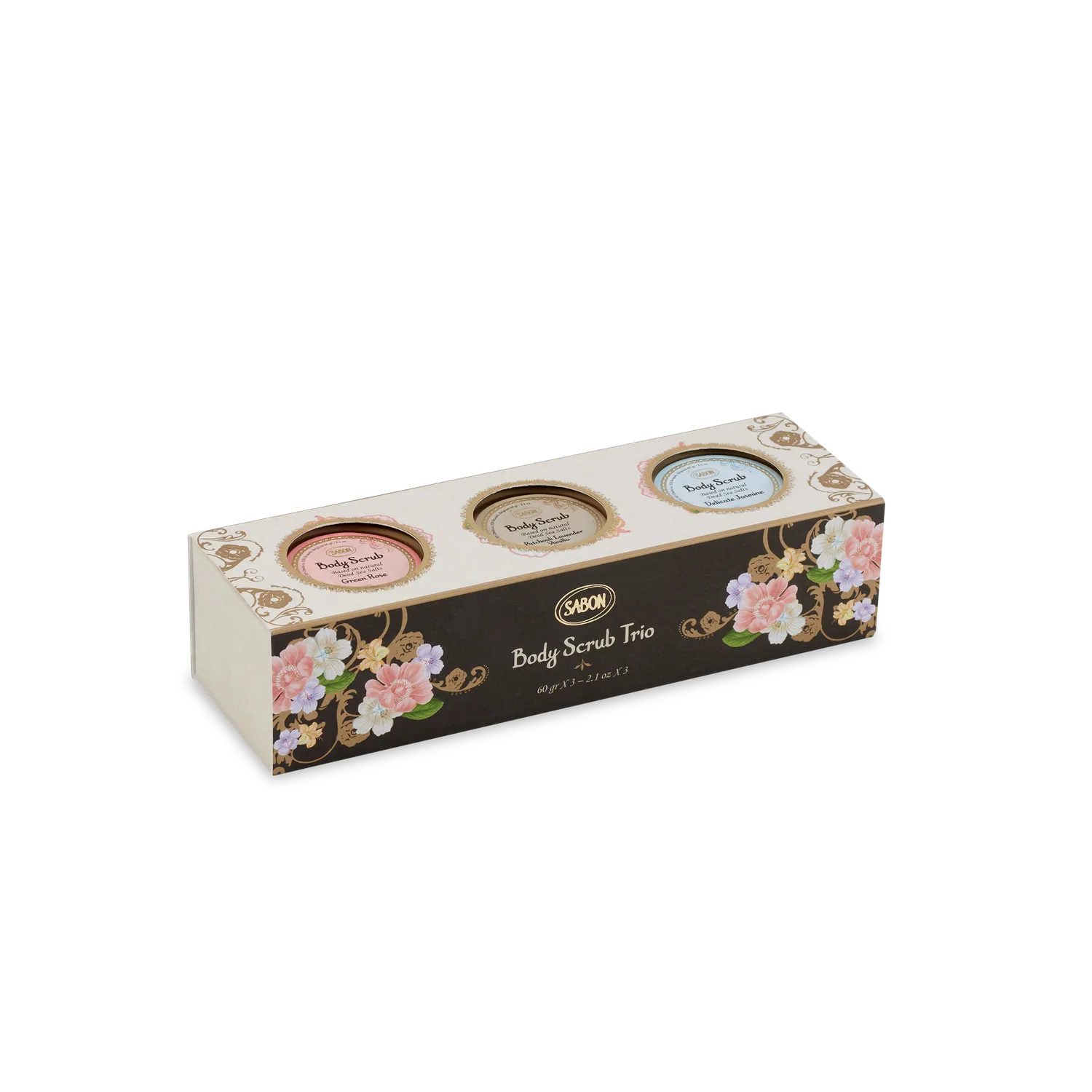 Sabon kit 3 gommages corps sels mer Morte voyage