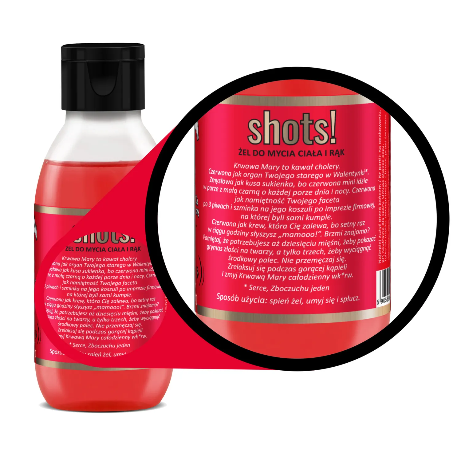 LaQ Shots Bloody Mary mini gel douche 100 ml humoristique