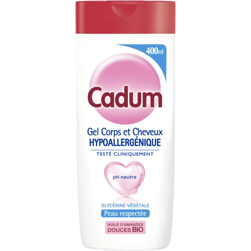 Cadum Hypoallergénique gel corps cheveux 400ml pH neutre