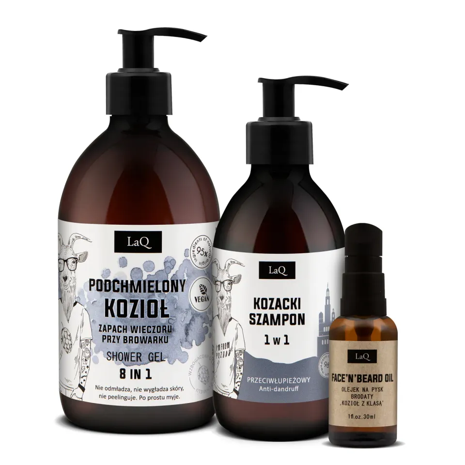 LaQ Kozioł coffret barbe 3 pièces houblon