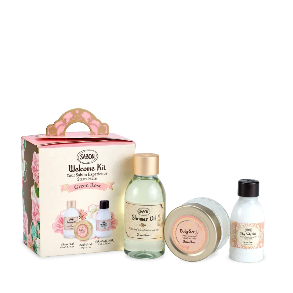 Sabon Kit Découverte Green Rose voyage 3 soins