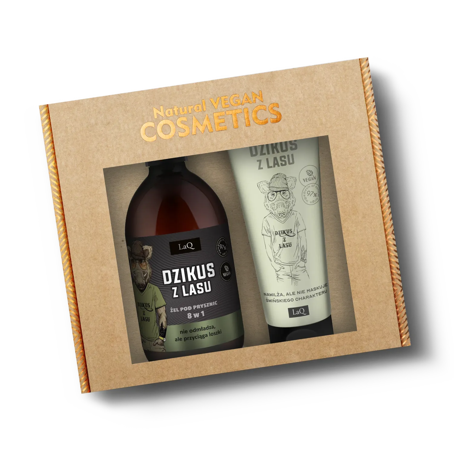 LaQ Dzikus z Lasu coffret gel douche + baume 500+200 ml chêne