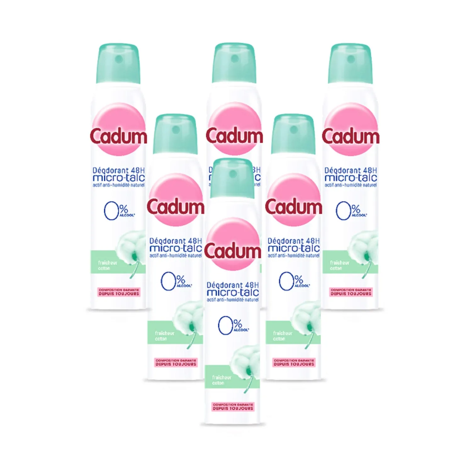 Bébé Cadum Micro Talc déodorant coton 200ml lot de 6 48h