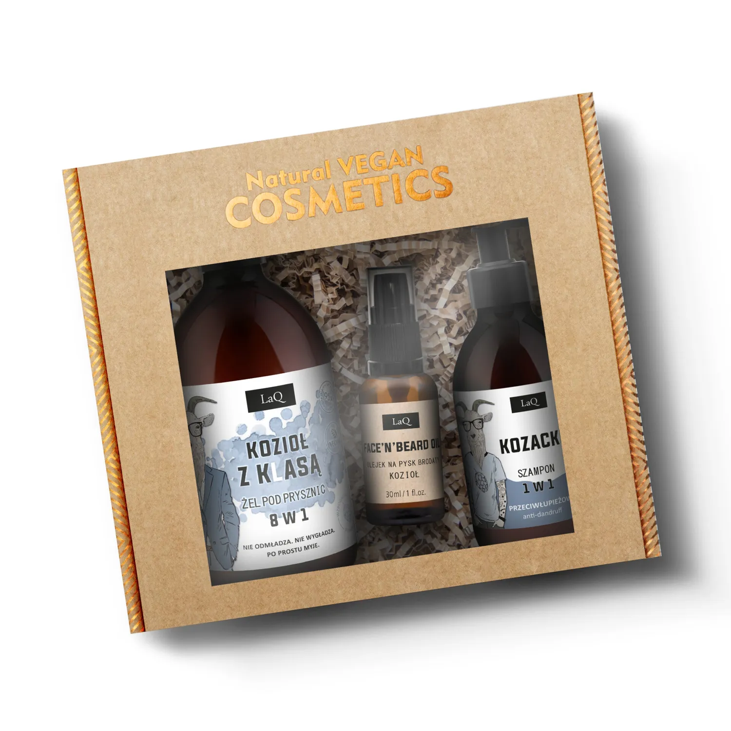 LaQ Kozioł Z Klasą coffret barbe gel + shampoing + huile