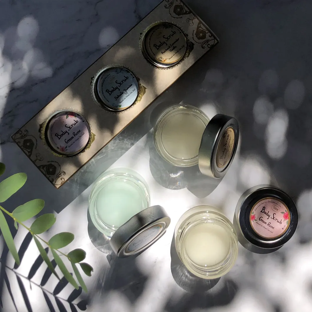 Sabon kit 3 gommages corps sels mer Morte voyage