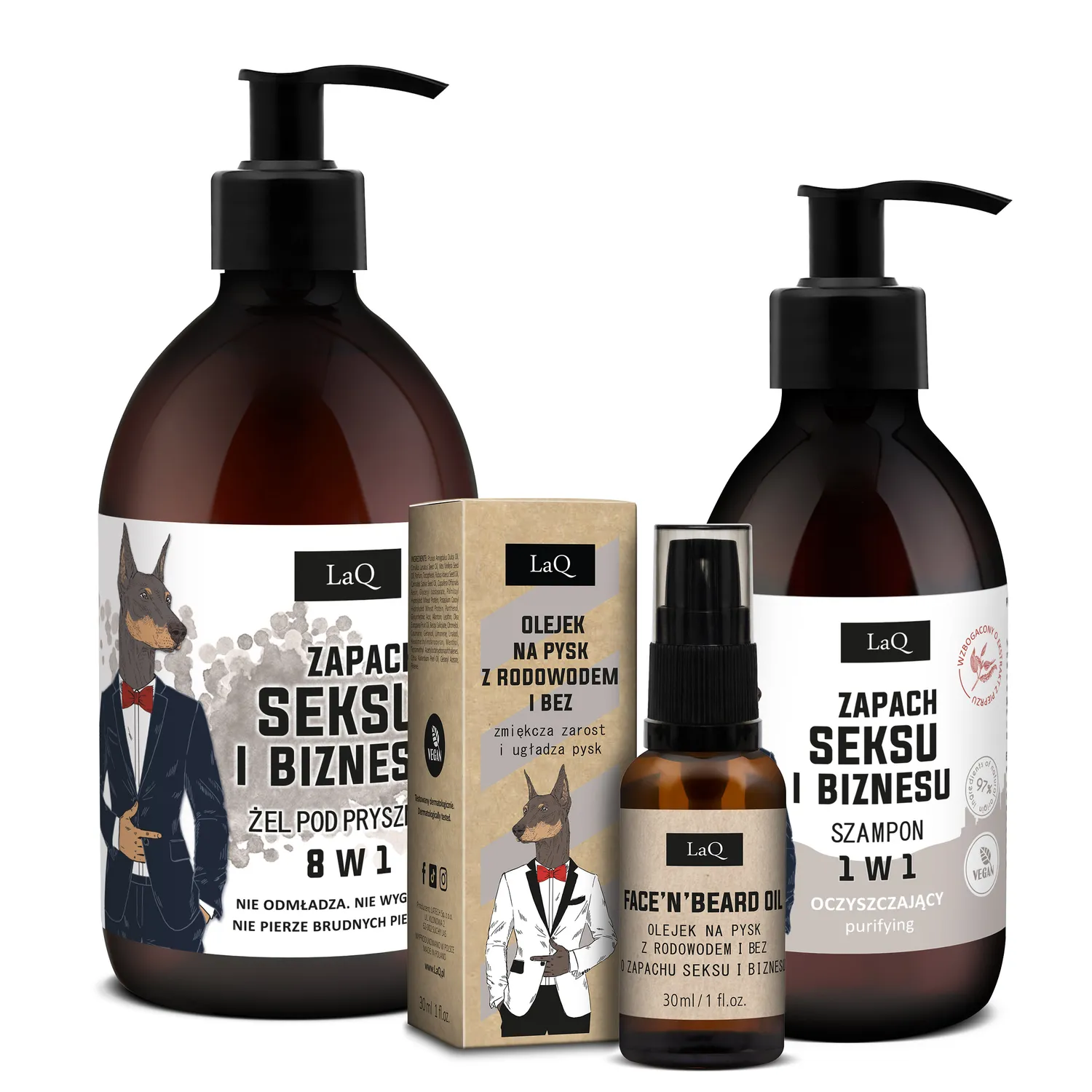 LaQ Sex & Business coffret barbe gel + shampoing + huile