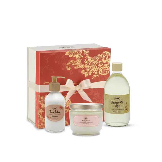 Sabon Green Rose coffret corps premium 3 soins