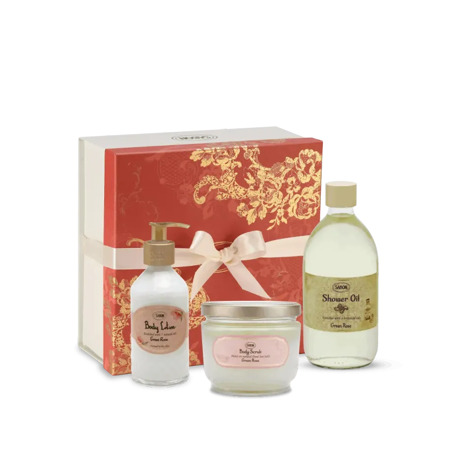 Sabon Green Rose coffret corps premium 3 soins