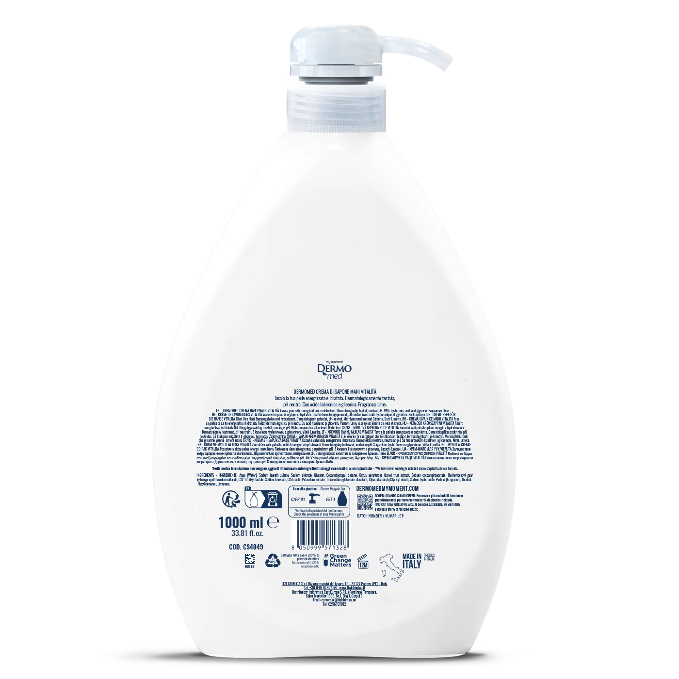 Dermomed Vitalité savon mains liquide lime pH neutre