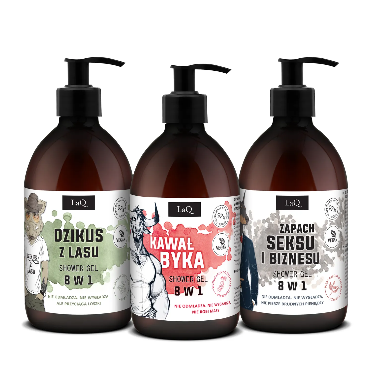 LaQ Ich Troje Męsko-Męski coffret gel douche homme 3x500 ml