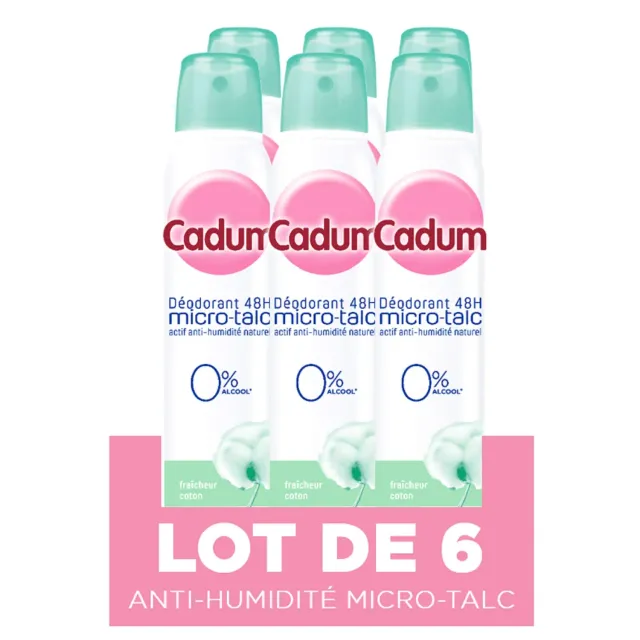 Bébé Cadum Micro Talc déodorant coton 200ml lot de 6 48h