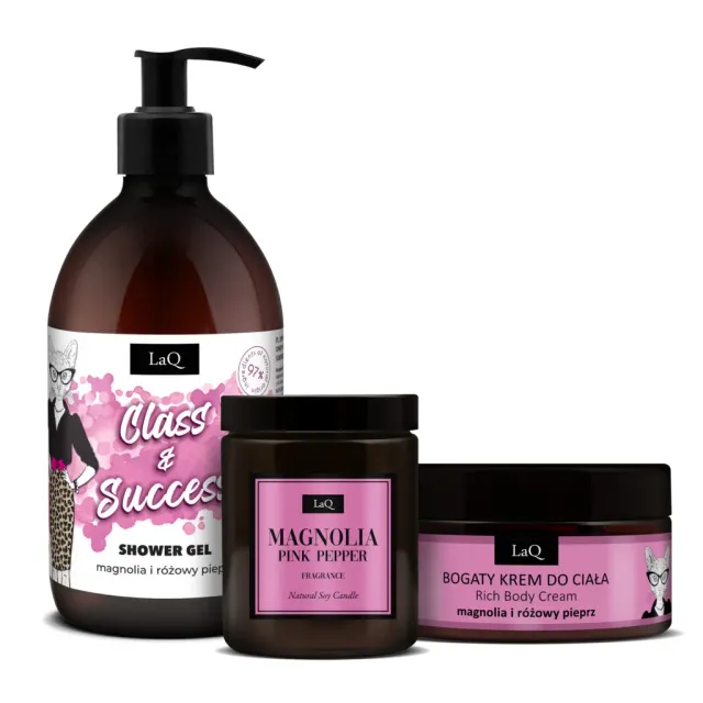 LaQ Magnolia coffret spa gel crème bougie soja