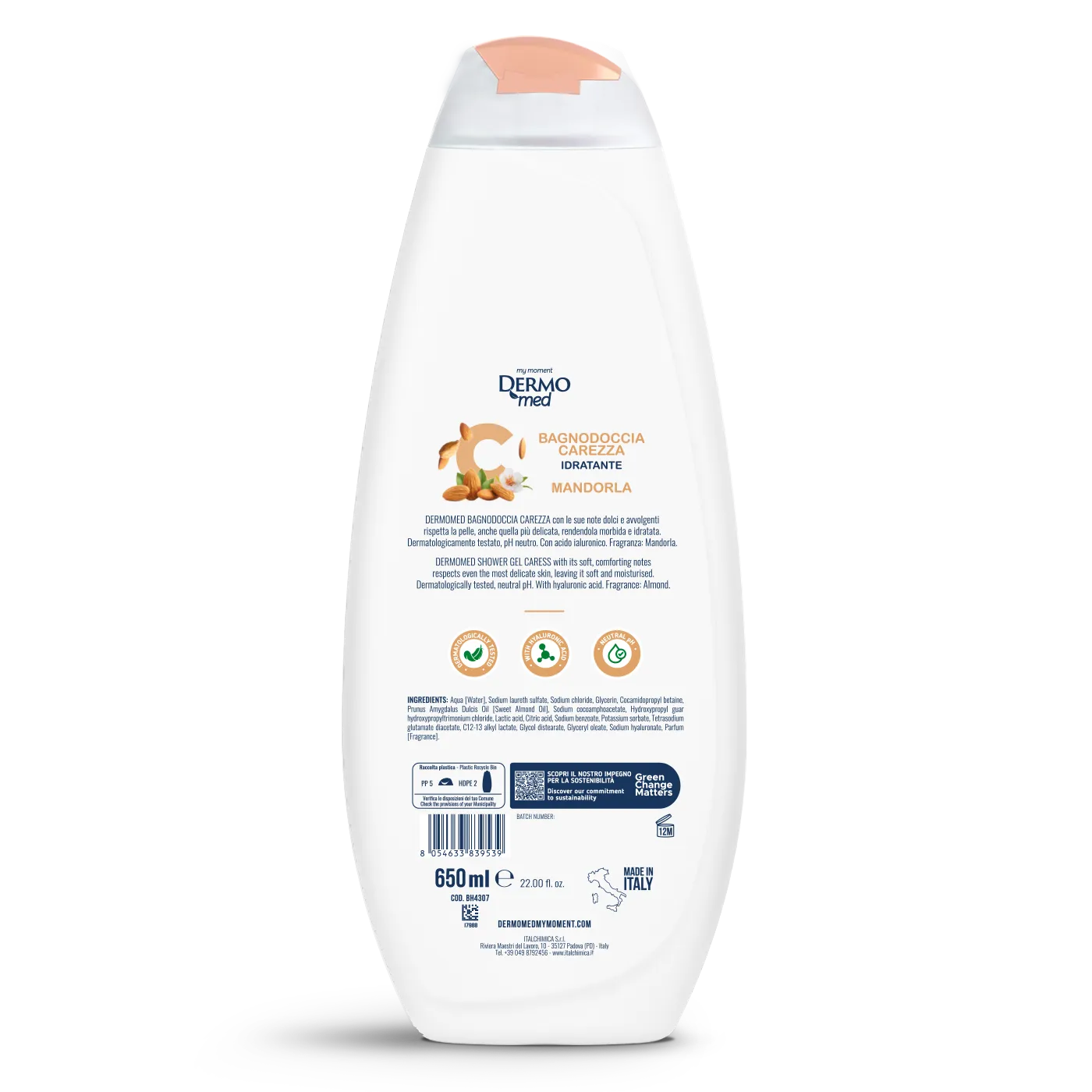 Dermomed Carezza Mandorla gel douche amande hydratant