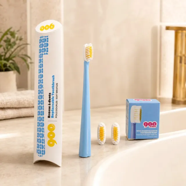 900.care Kit Essai Têtes brosse à dents souples