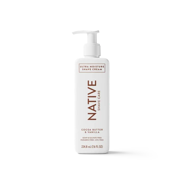 Native crème rasage beurre cacao vanille 7.6 oz hydratante