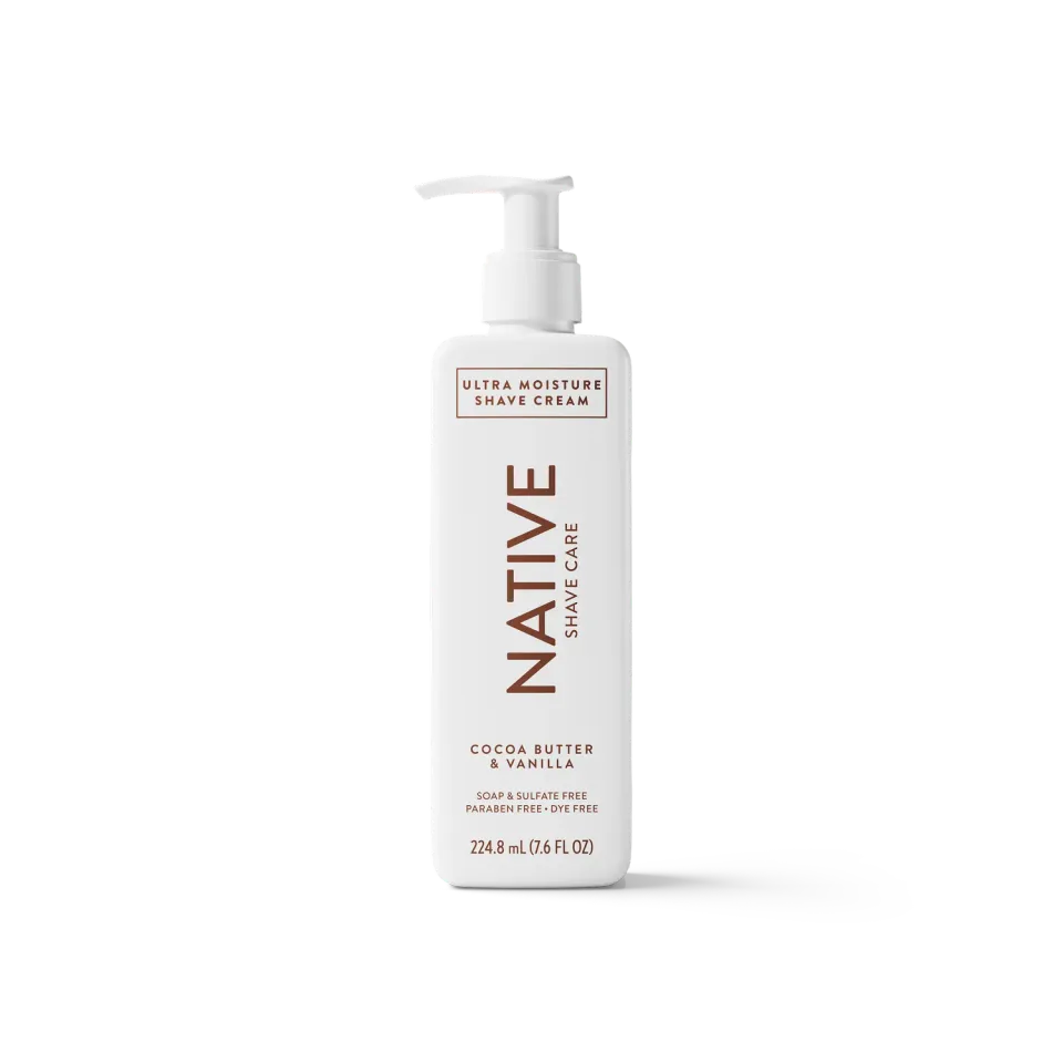 Native crème rasage beurre cacao vanille 7.6 oz hydratante