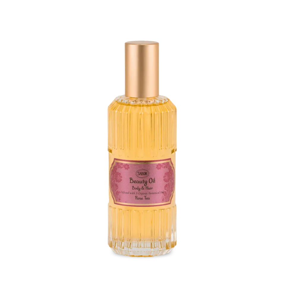Sabon Rose Tea huile corps 100ml cheveux fini lumineux