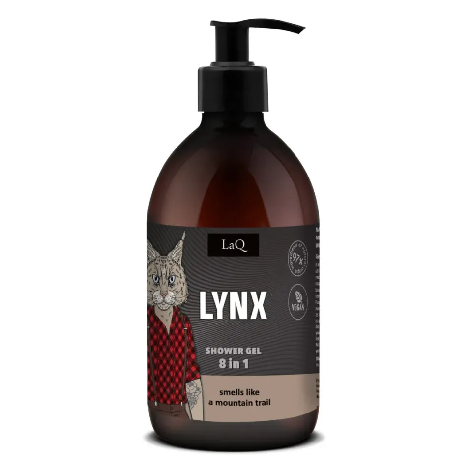 LaQ Lynx 8 en 1 gel douche homme 500 ml tabac