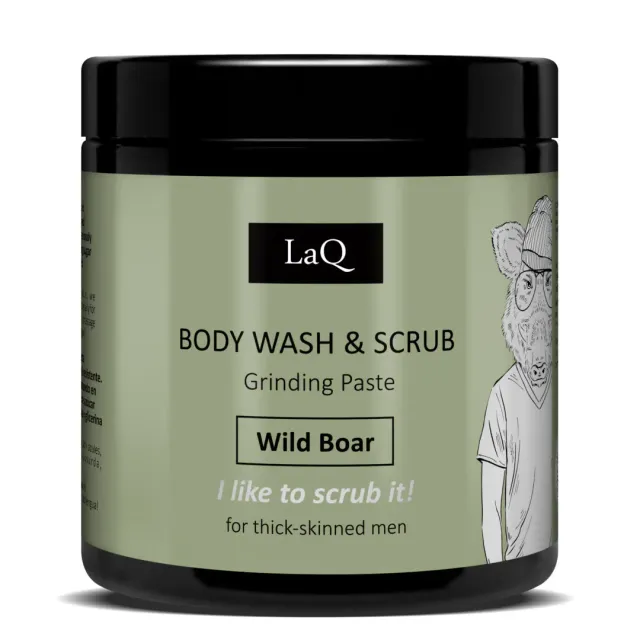 LaQ Wild Boar gommage sucre lavant corps 220 g parfum boisé