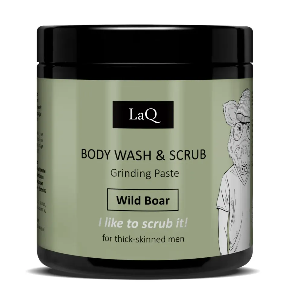 LaQ Wild Boar gommage sucre lavant corps 220 g parfum boisé