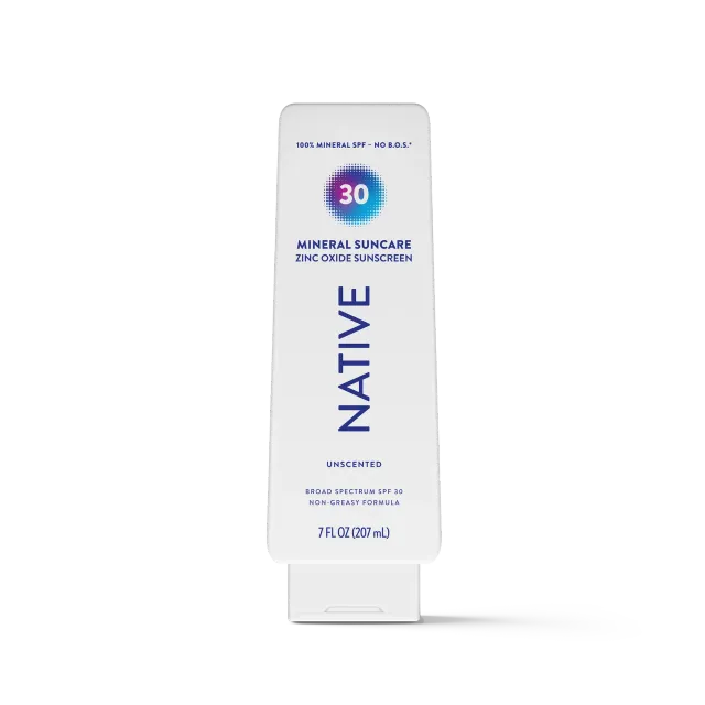 Native Lait Solaire Minéral SPF30 Unscented Léger