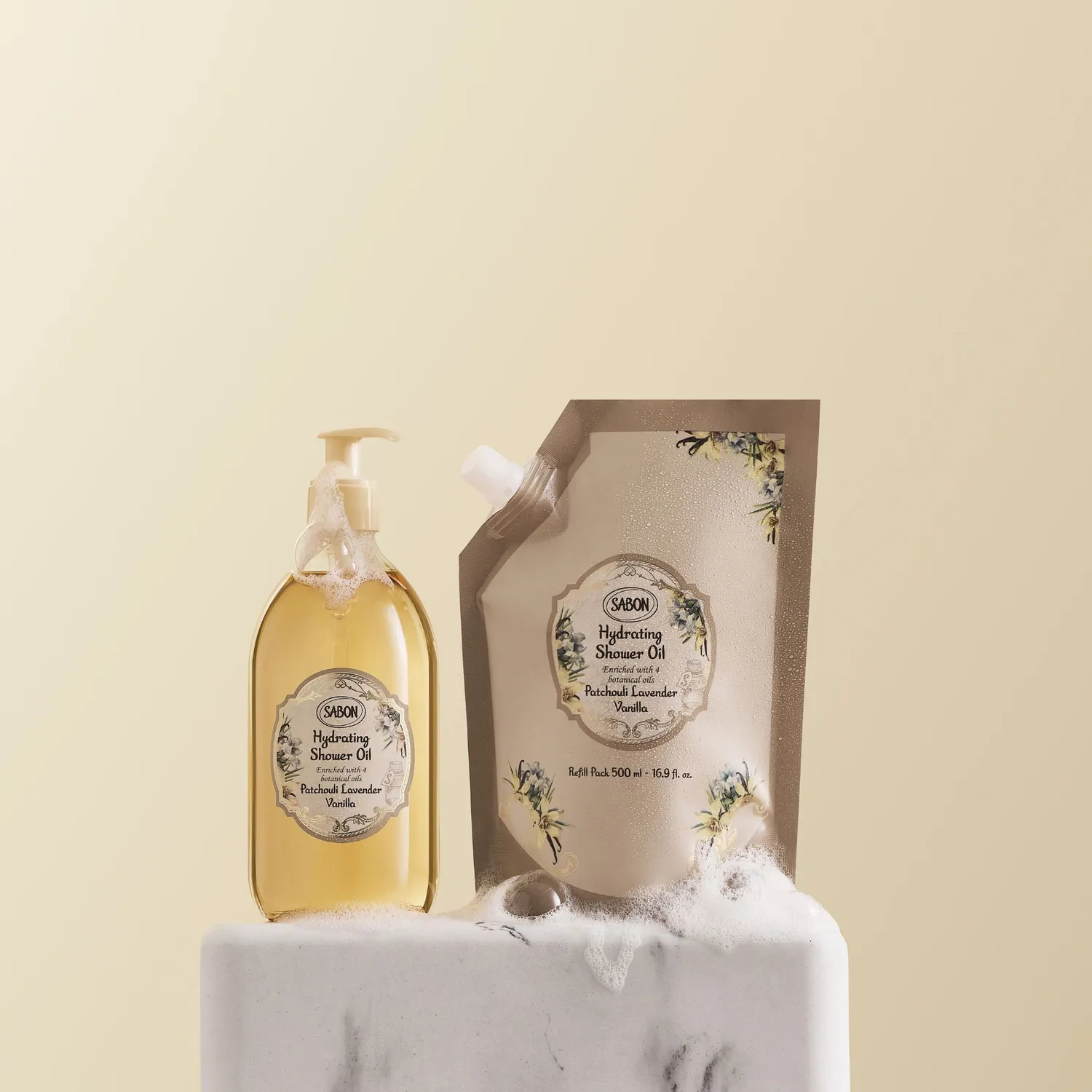 Sabon Patchouli Lavender Vanilla recharge huile de douche 500ml