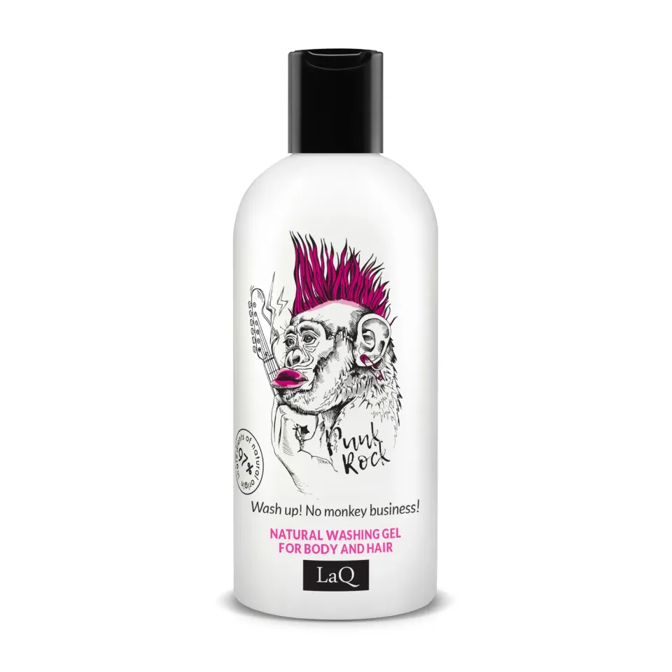LaQ Monkey gel douche shampoing 2en1 300 ml pamplemousse