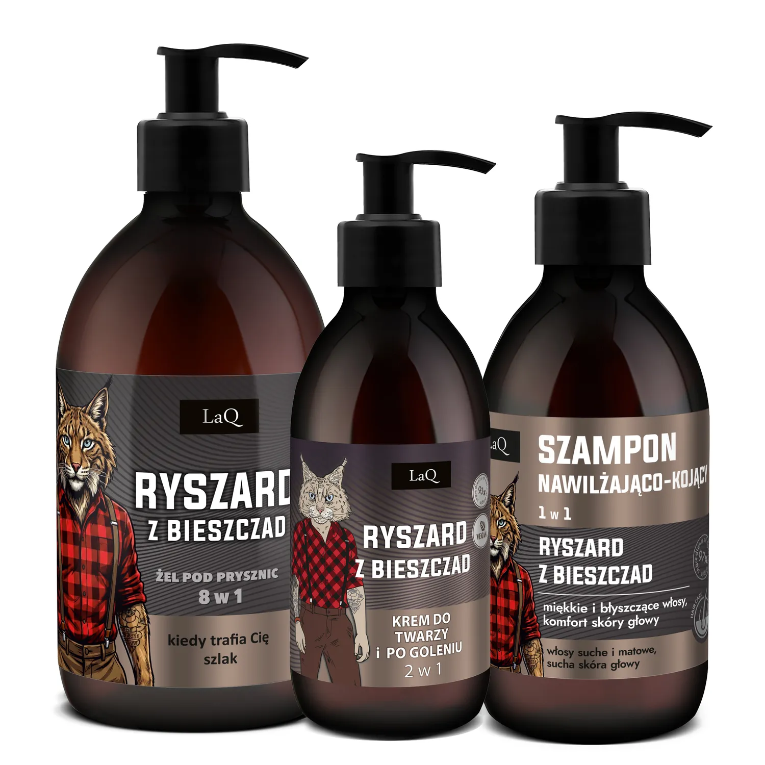 LaQ Ryszard z Bieszczad coffret homme gel shampoing balsam + sticker
