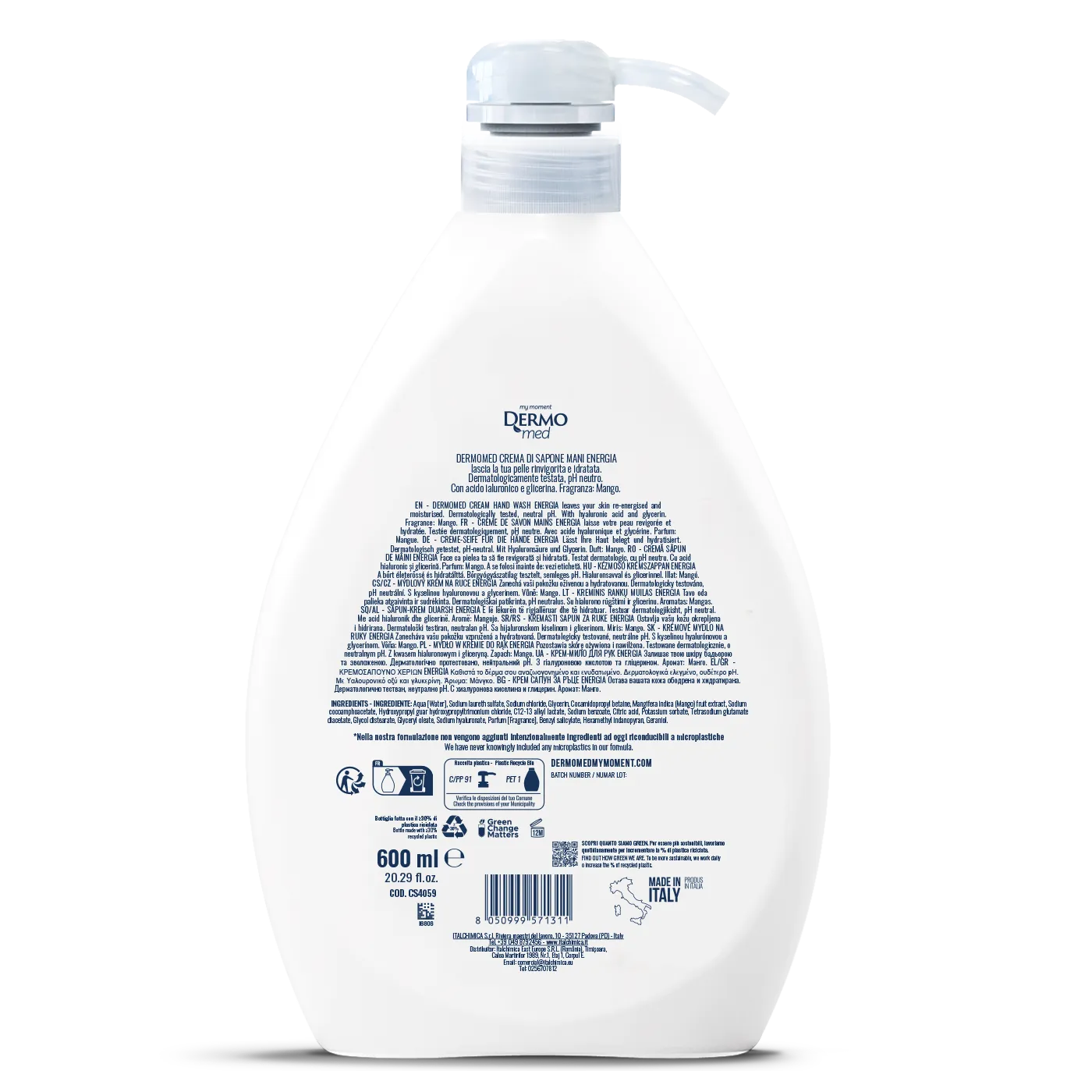 Dermomed Energia savon mains liquide mangue douce