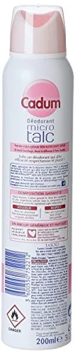 Cadum Micro Talc Pivoine déodorant atomiseur 200ml 48h