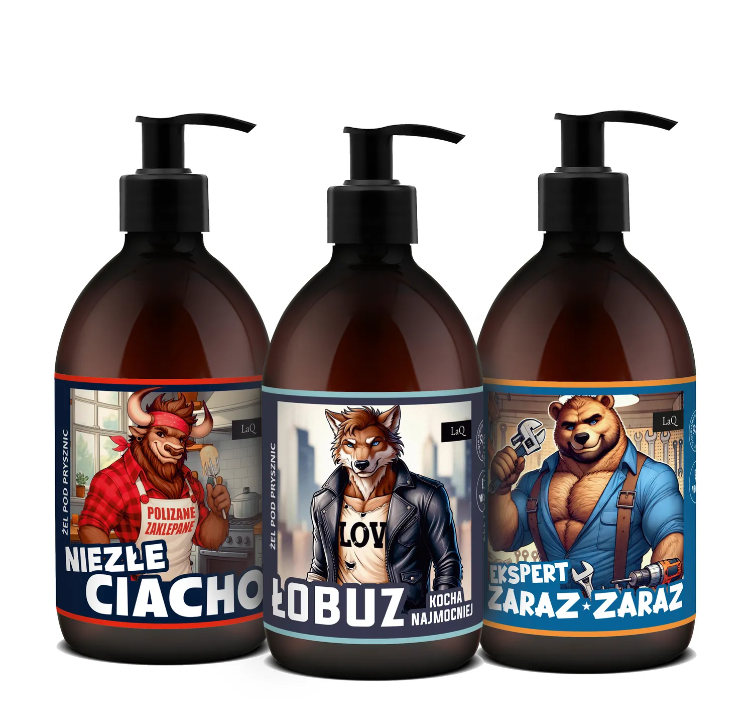 LaQ Ich Troje Types coffret 3 gels douche homme 3x500 ml gourmand