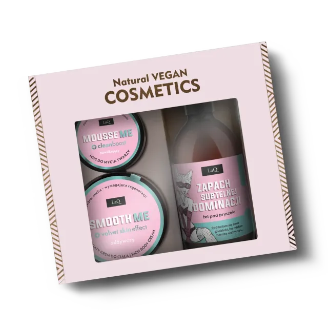 LaQ Pivoine coffret corps visage gel+creme+mousse