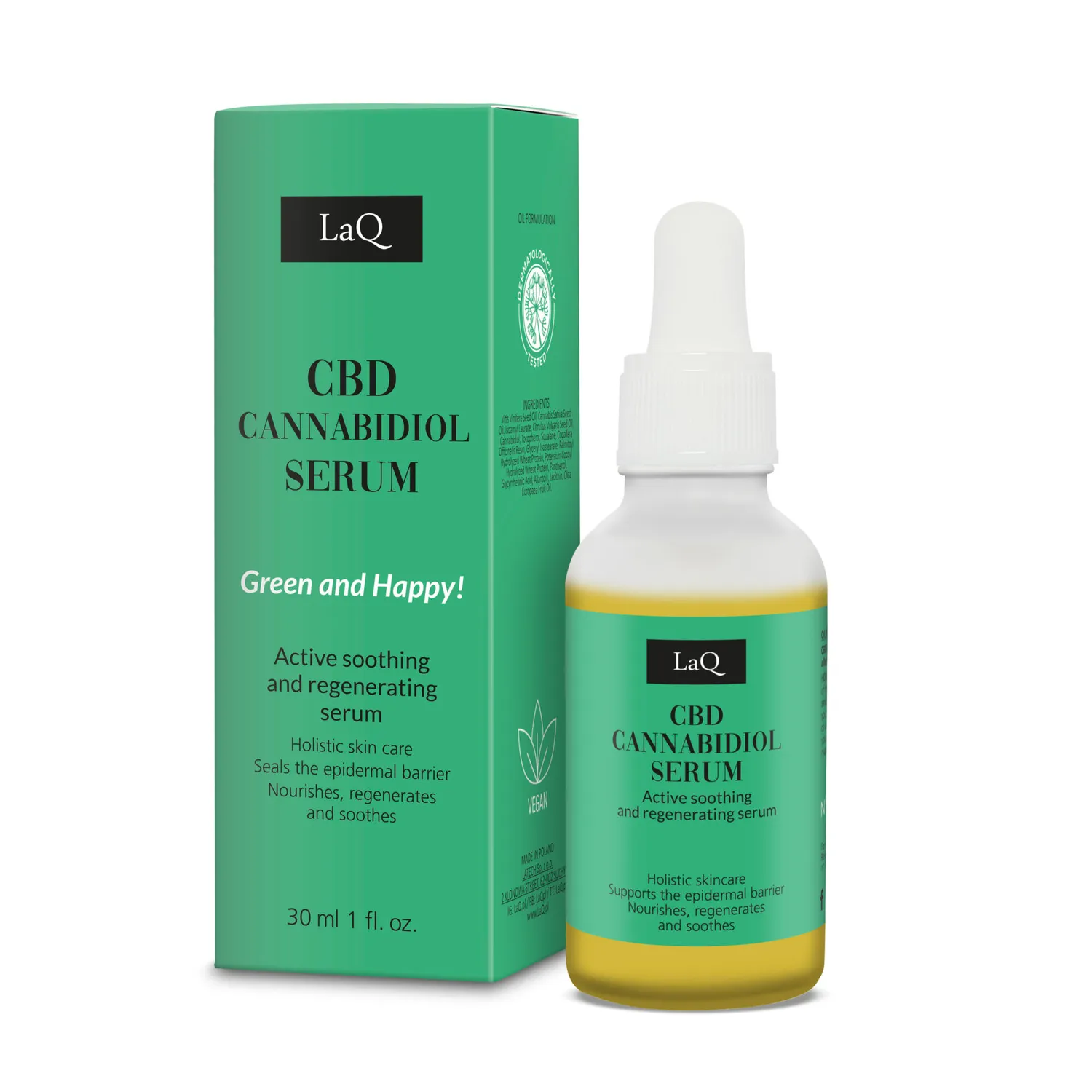 LaQ CBD sérum chanvre peau à problèmes 30 ml huile