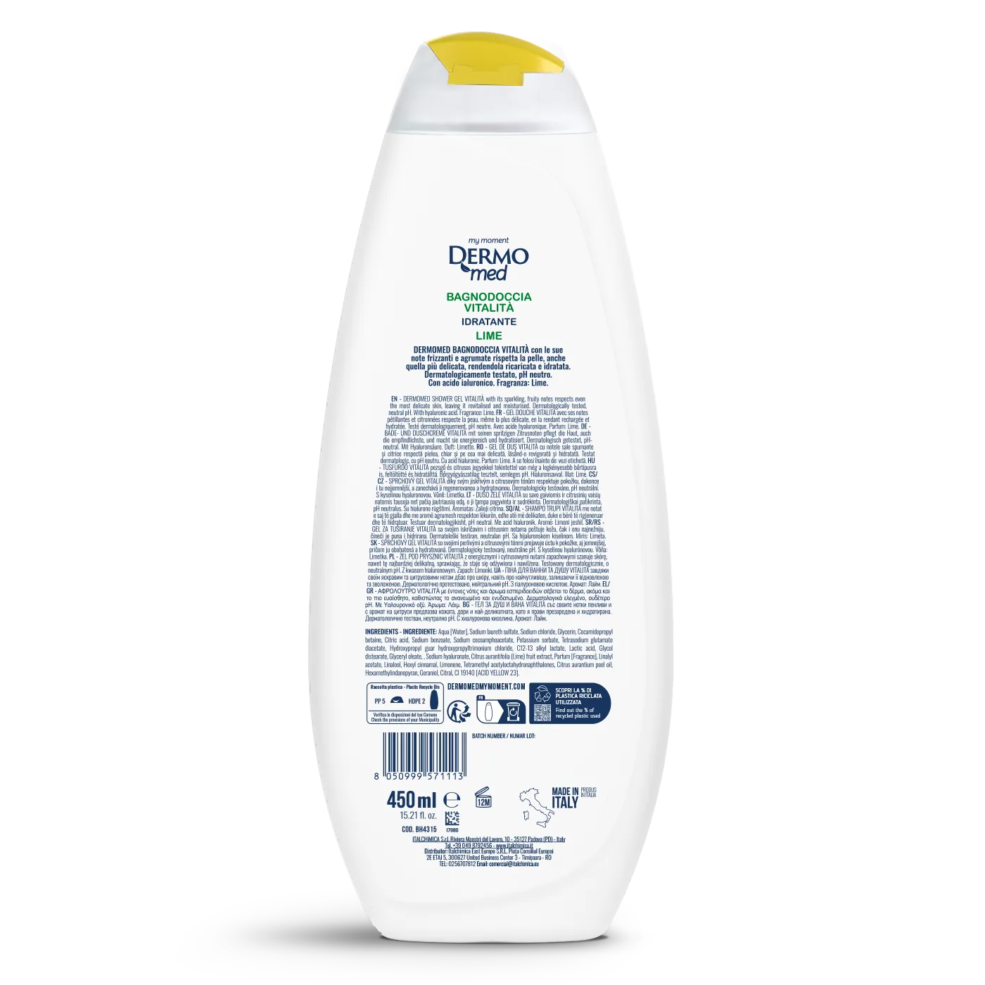 Dermomed Vitalité gel douche lime tonifiant