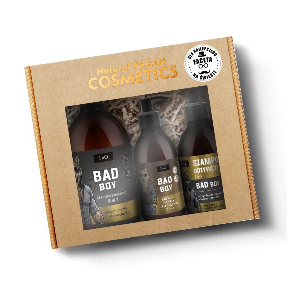 LaQ Bad Boy coffret homme gel shampoing crème visage