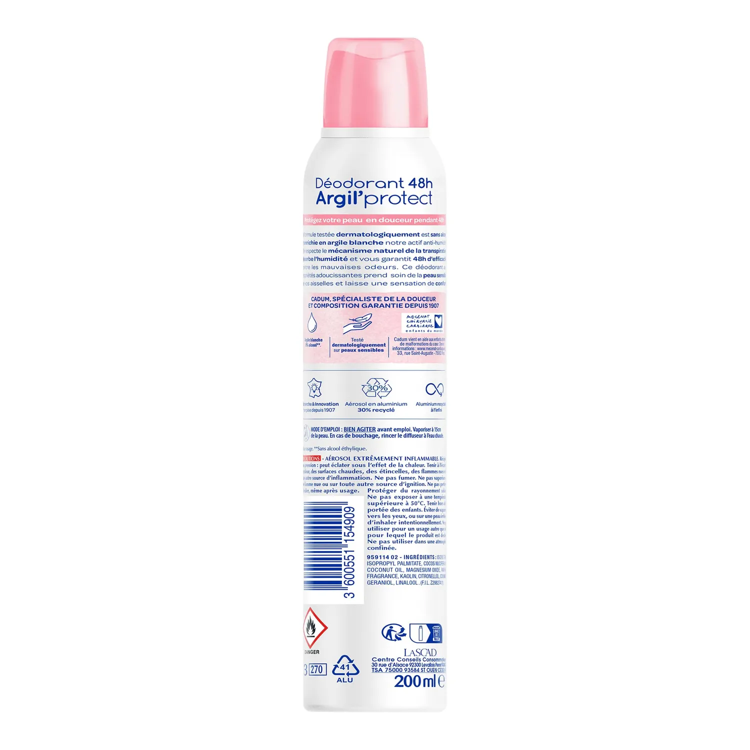 Bébé Cadum Argil'Protect déodorant 48h pivoine 6x200 ml