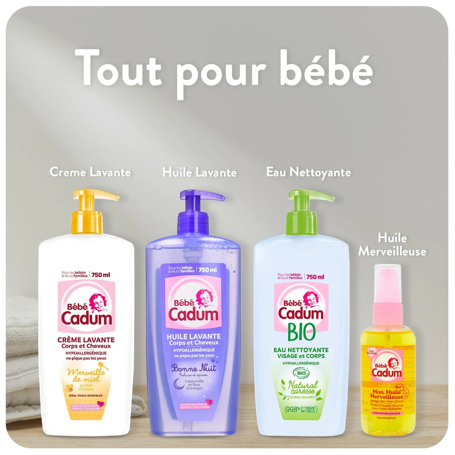 Bébé Cadum Natural Caresse lingettes bébé 8x120 amande douce