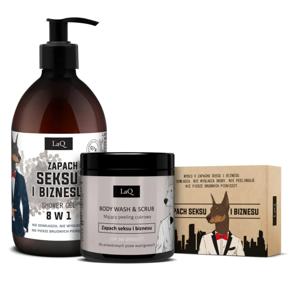 LaQ Sex & Business coffret homme gel + gommage + savon