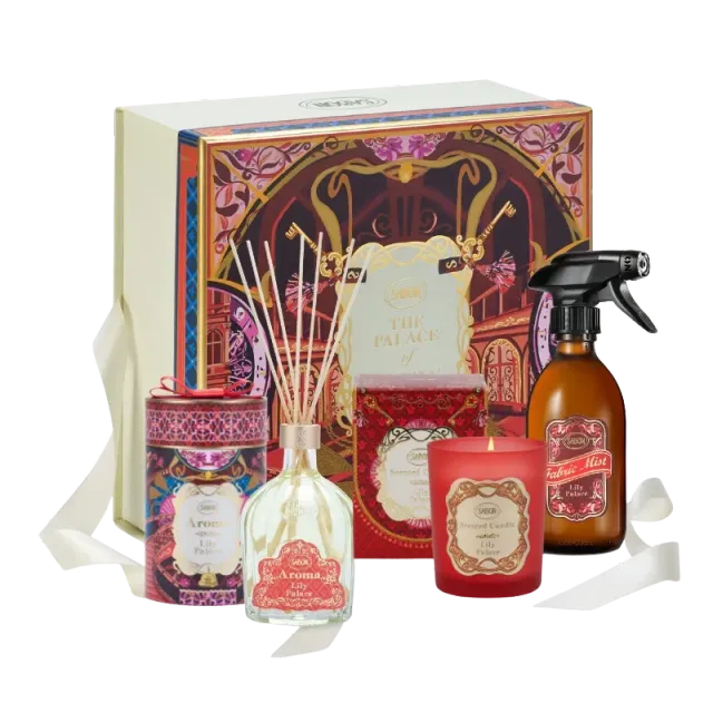 Sabon Lily Palace coffret trio maison bougie diffuseur brume