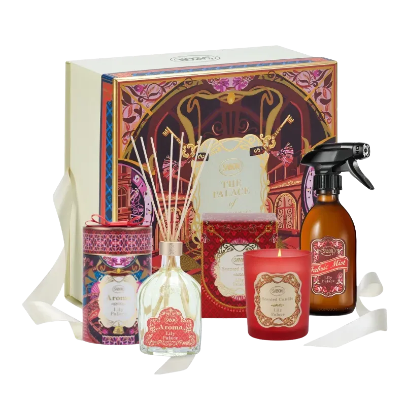 Sabon Lily Palace coffret trio maison bougie diffuseur brume