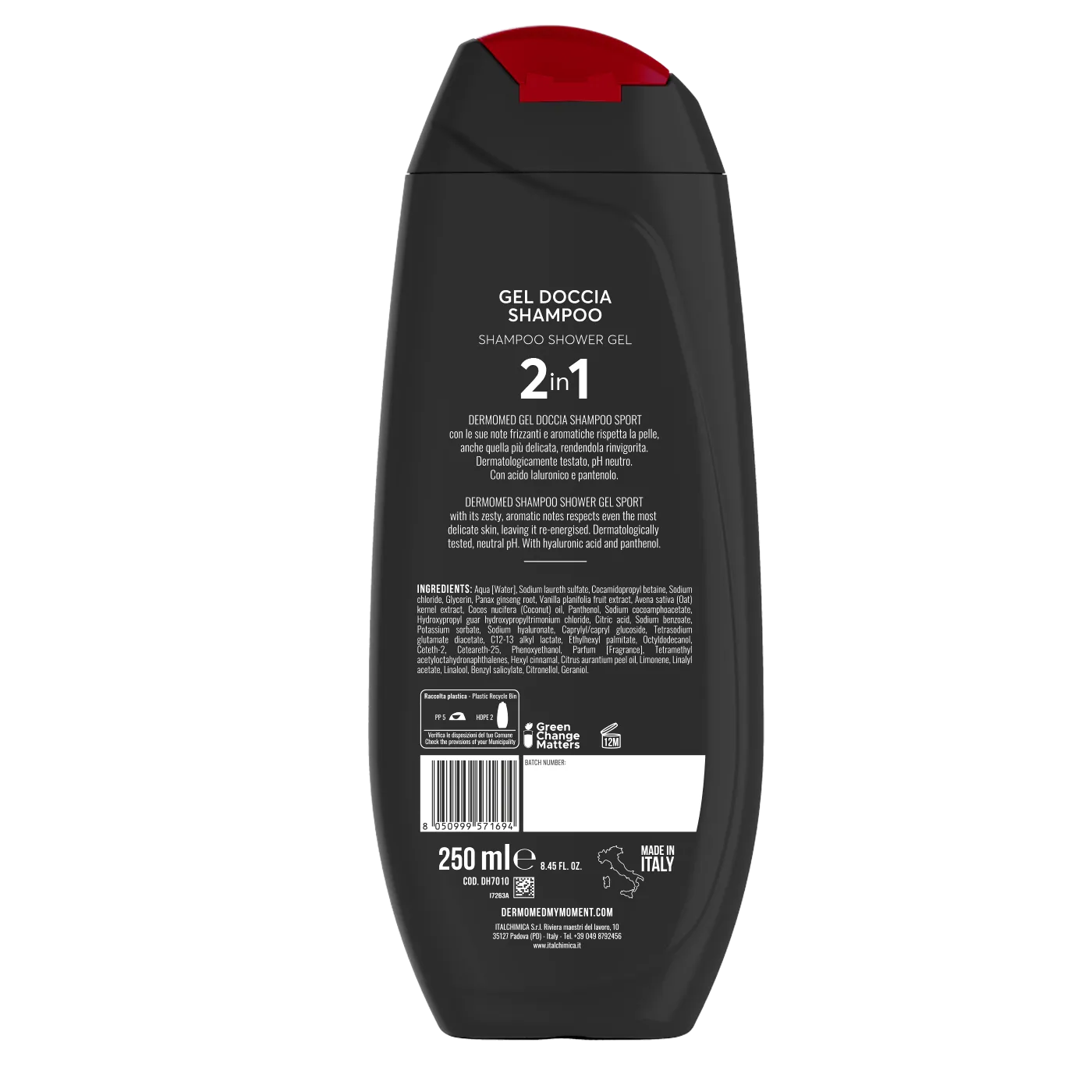 Dermomed 2 en 1 Sport gel douche shampooing 250 ml