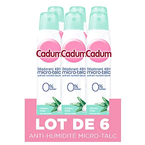 Cadum Micro Talc Lait d'Aloé déodorant spray 6x200ml 48h