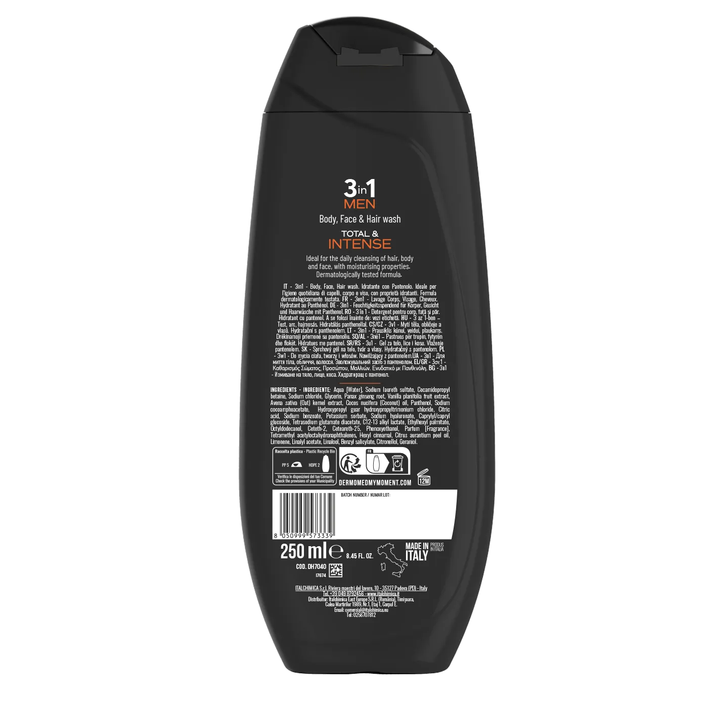 Dermomed Men Total Intense gel douche 3en1 homme