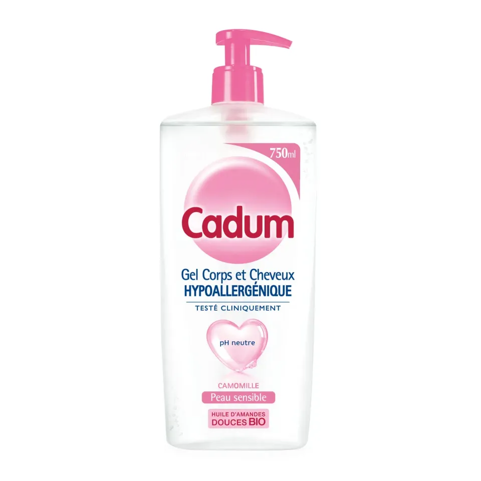 Bébé Cadum hypoallergénique gel corps cheveux 750ml camomille