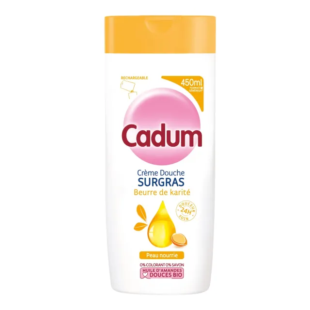 Bébé Cadum Surgras Crème Douche Karité 450 ml peaux sèches